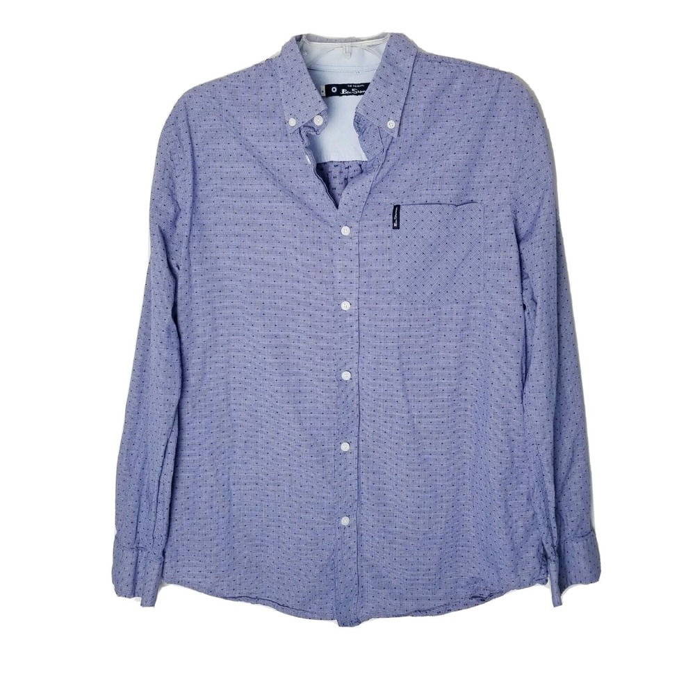 Ben Sherman Dotted Button Shirt Men Size Medium Long Sleeve